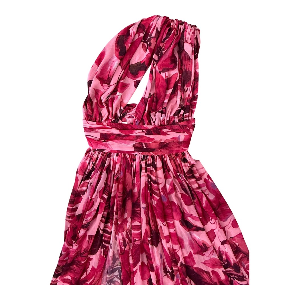 Bronx & Banco Camilla One Shoulder Maxi Dress Pink Floral Resort Wedding S 4 - Picture 5 of 11